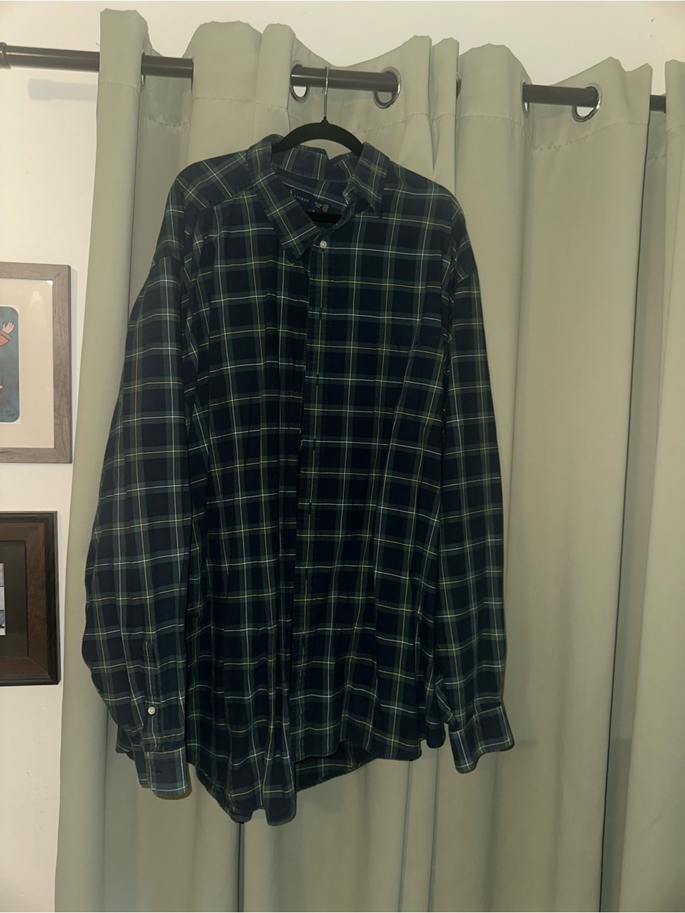 Blue & Green Plaid Ralph Lauren Long Sleeve 4XLT Button Down Shirt